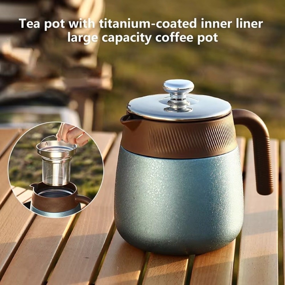 Coffee Tea Jug - 스테인리스 스틸 티타늄 코팅 티포트 티타늄