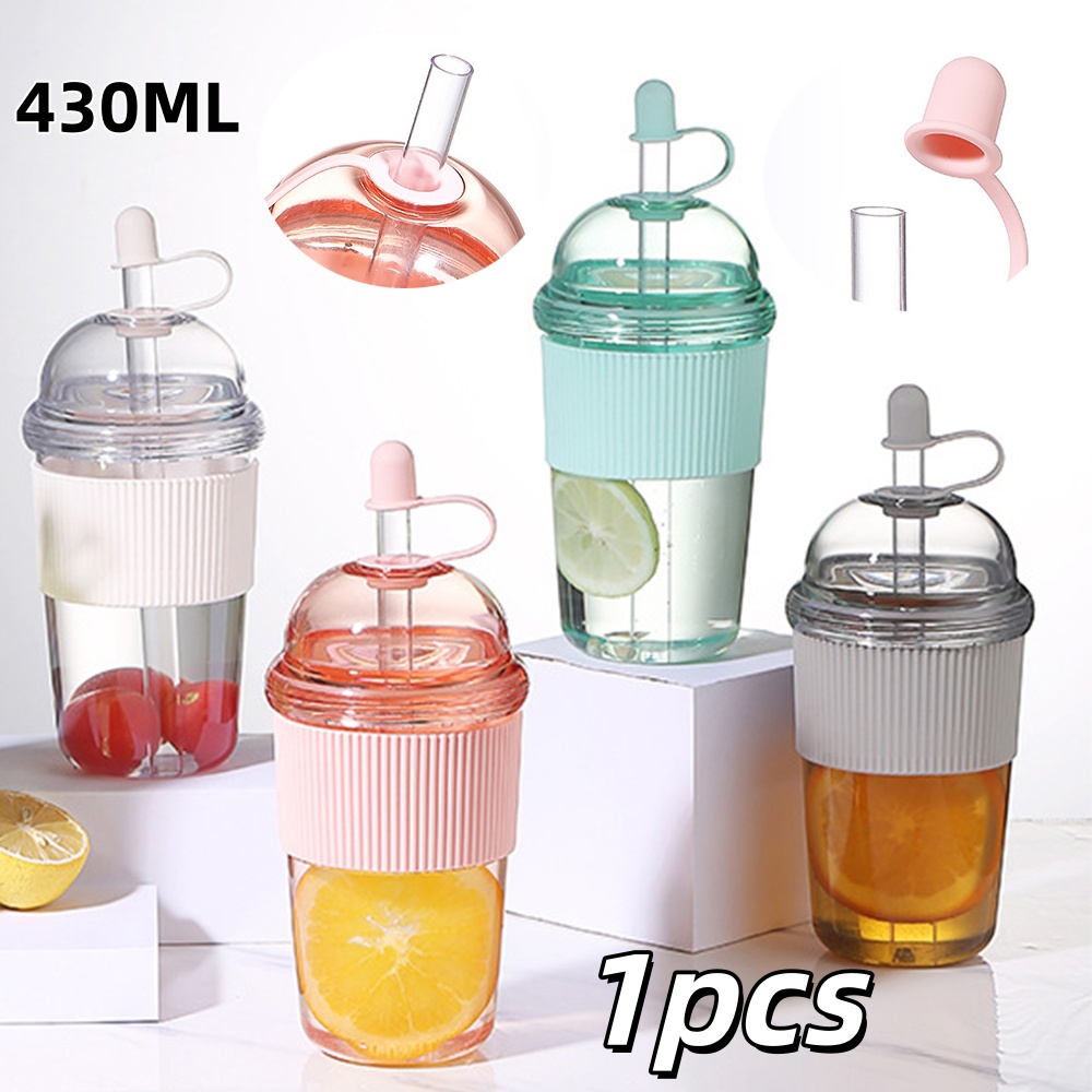 Coffee Tea For Me - 1개 430ml 휴대용 플립 스트로우 컵