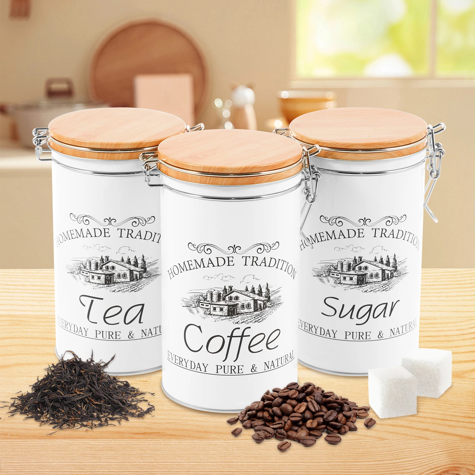 Coffee Tea Jug - 3개 세트 차 커피 설탕 용기