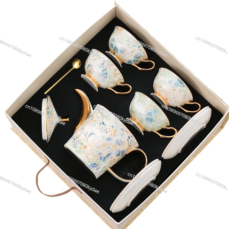 Coffee Tea Gift - 커피잔 세라믹 주전자 꽃무늬 찻주전자 컵