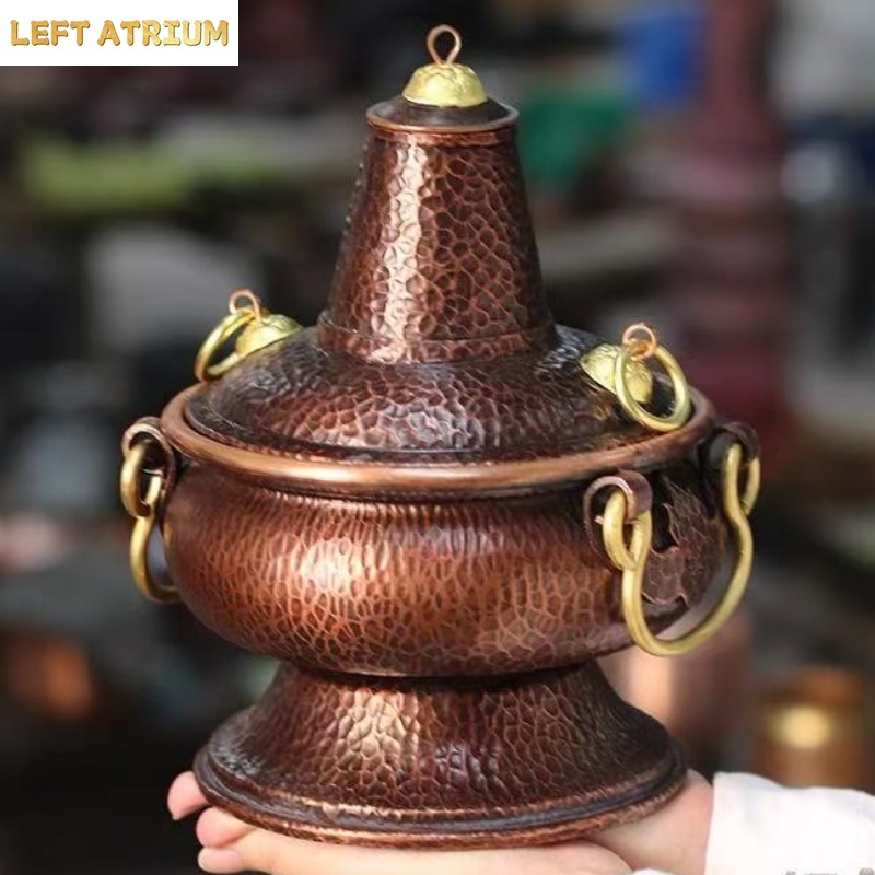 Coffee Tea Leaf And Bean - 다기능 순수 구리 핫팟 수공예 꽃병