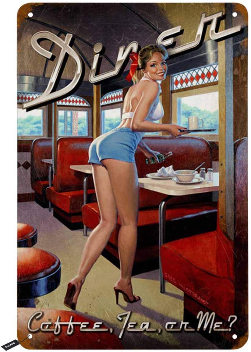 스와노 디너 틴 사인, 식당 커피 티 메 빈티지 메탈  - Coffee Tea And Me 리뷰 및 가격