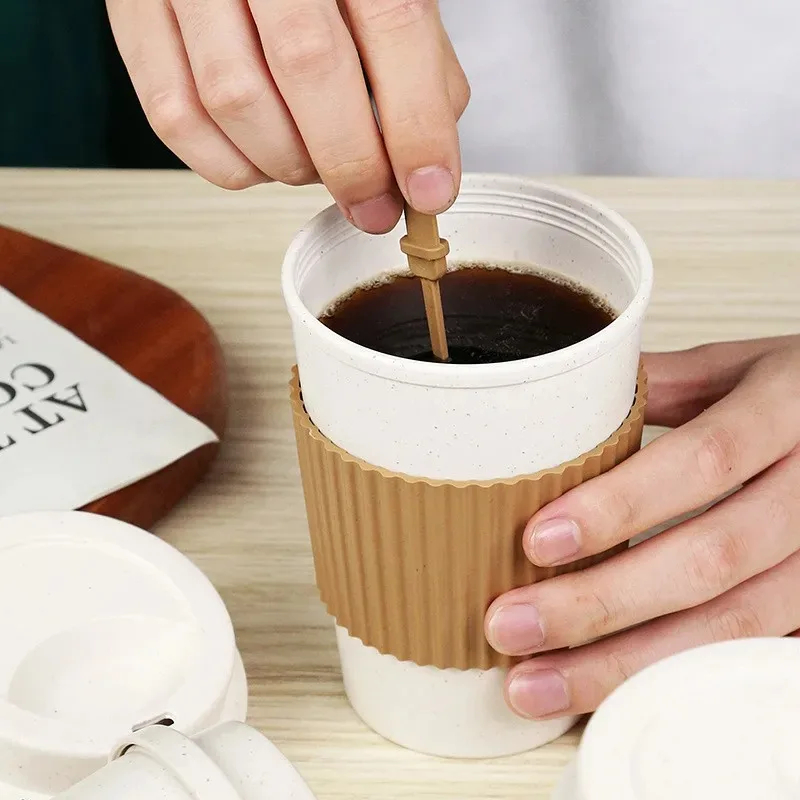 뚜껑이 달린 커피 컵 밀 빨대, 재사용 가능한 휴대용  - Coffee Tea For Me 리뷰 및 가격