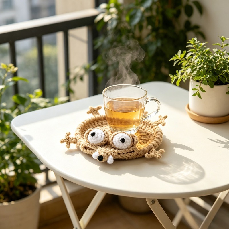 크로셰 다람쥐 컵받침 귀여운 만화 동물 컵 매트 내열  - Coffee Tea For Me 리뷰 및 가격