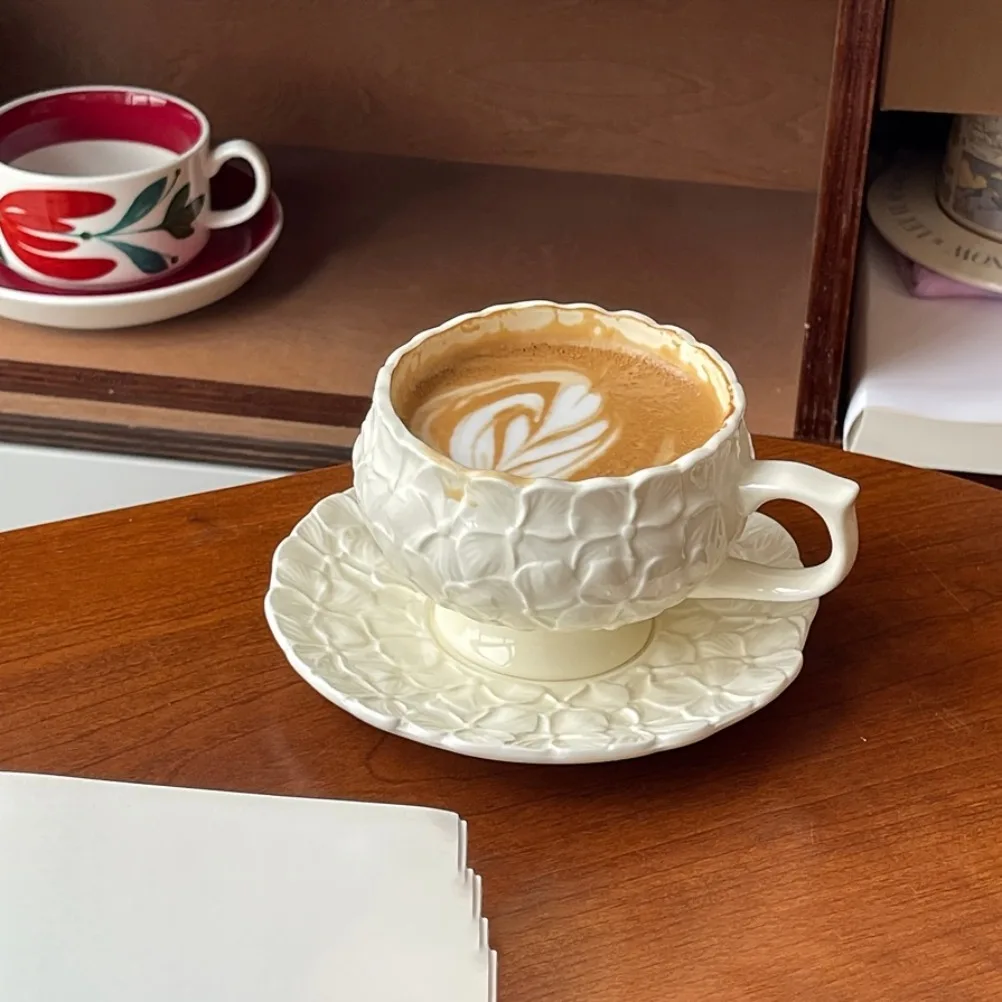 프랑스 크림 릴리프 커피잔 세트 카페 애프터눈 티 커피 - Coffee Tea Gift 리뷰 및 가격