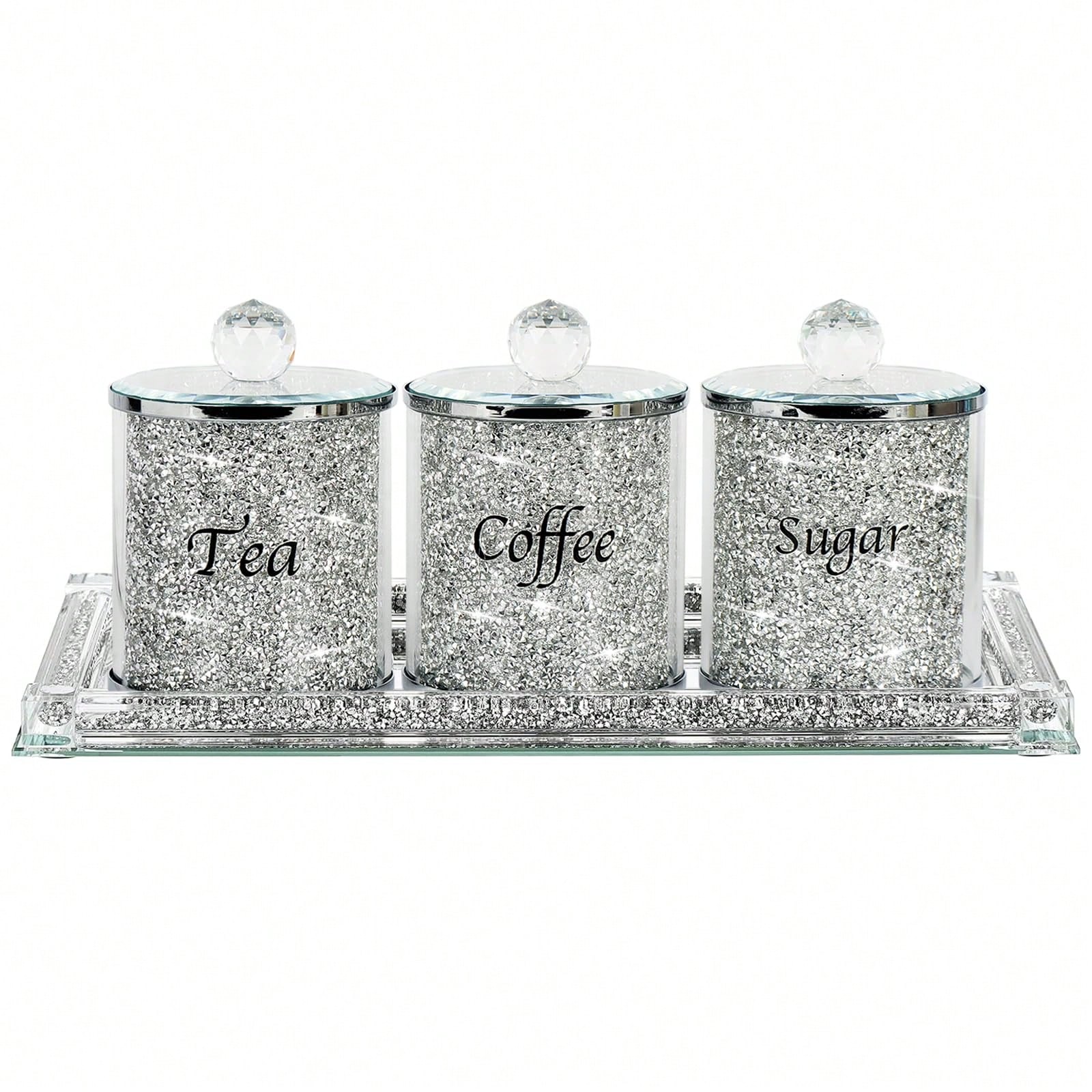 커피 설탕 차 보관 용기 세트 반짝이는 글램 크러쉬드  - Coffee Tea Gift 리뷰 및 가격