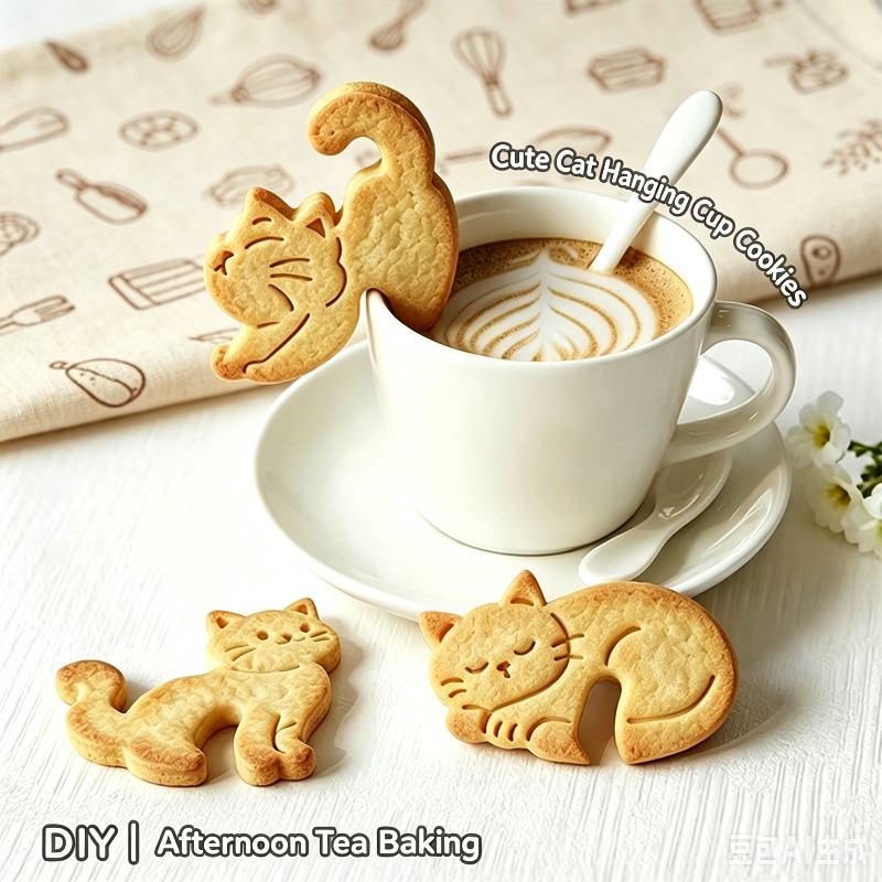 만화 캐릭터 컵 모양 쿠키 커터, 귀여운 새끼 고양이  - Coffee Tea For Me 리뷰 및 가격