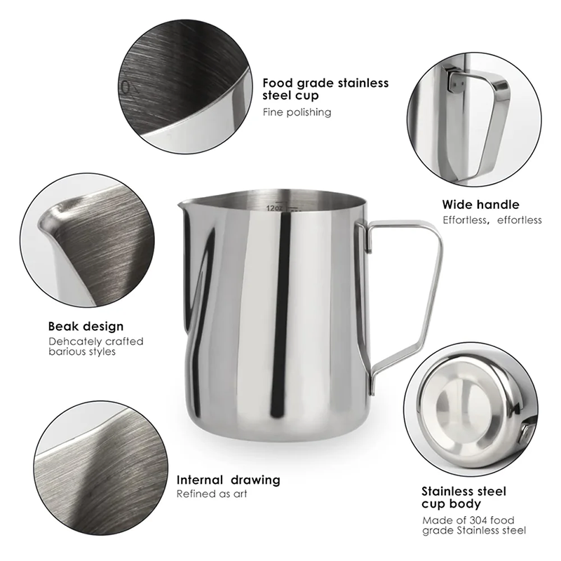 우유 거품기 350/600ml 304 스테인리스 스틸  - Barista Milk Jug 리뷰 및 가격