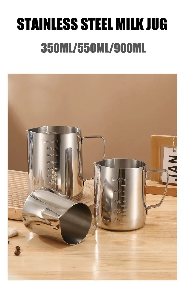 스테인리스 스틸 우유 거품기 은색 거품기 커피 라떼 용 - Barista Milk Jug 리뷰 및 가격