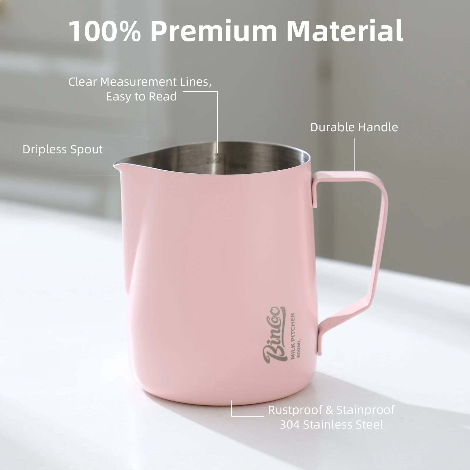 BINCOO 350/600ML 커피 우유 거품 피처 주 - Barista Milk Jug 리뷰 및 가격