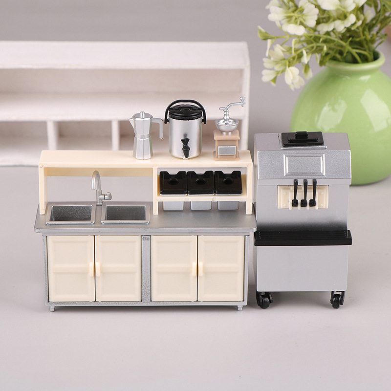 1:12 인형 집 미니 밀크 티 스토어 아이스크림 기계 - Coffee Tea Machine For Home 리뷰 및 가격