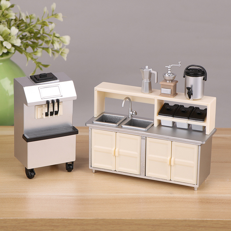 1:12 인형 집 미니 밀크 티 스토어 아이스크림 기계 - Coffee Tea Machine For Home 리뷰 및 가격