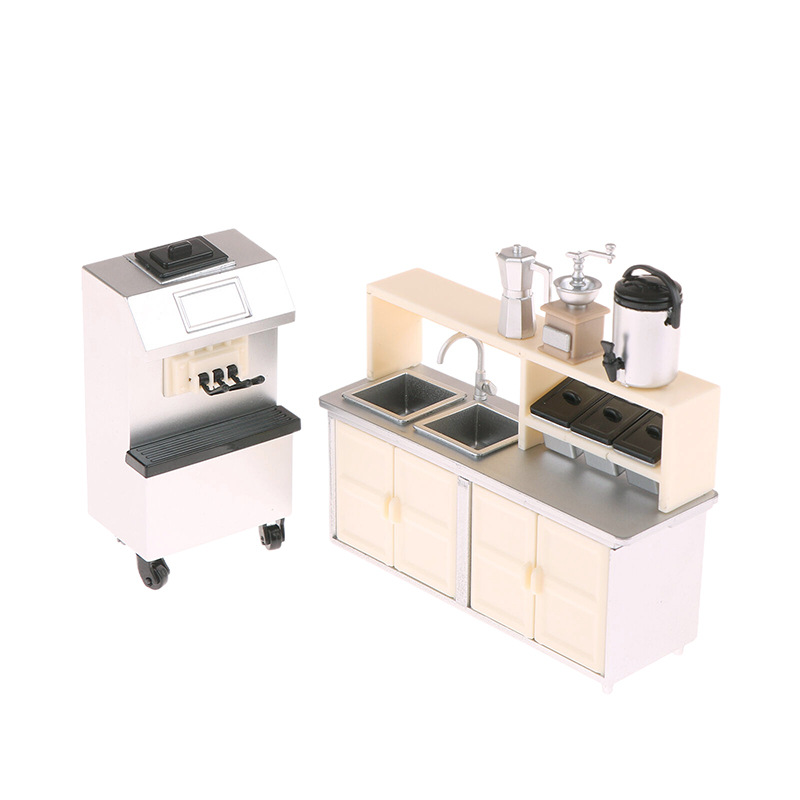 1:12 인형 집 미니 밀크 티 스토어 아이스크림 기계 - Coffee Tea Machine For Home 리뷰 및 가격